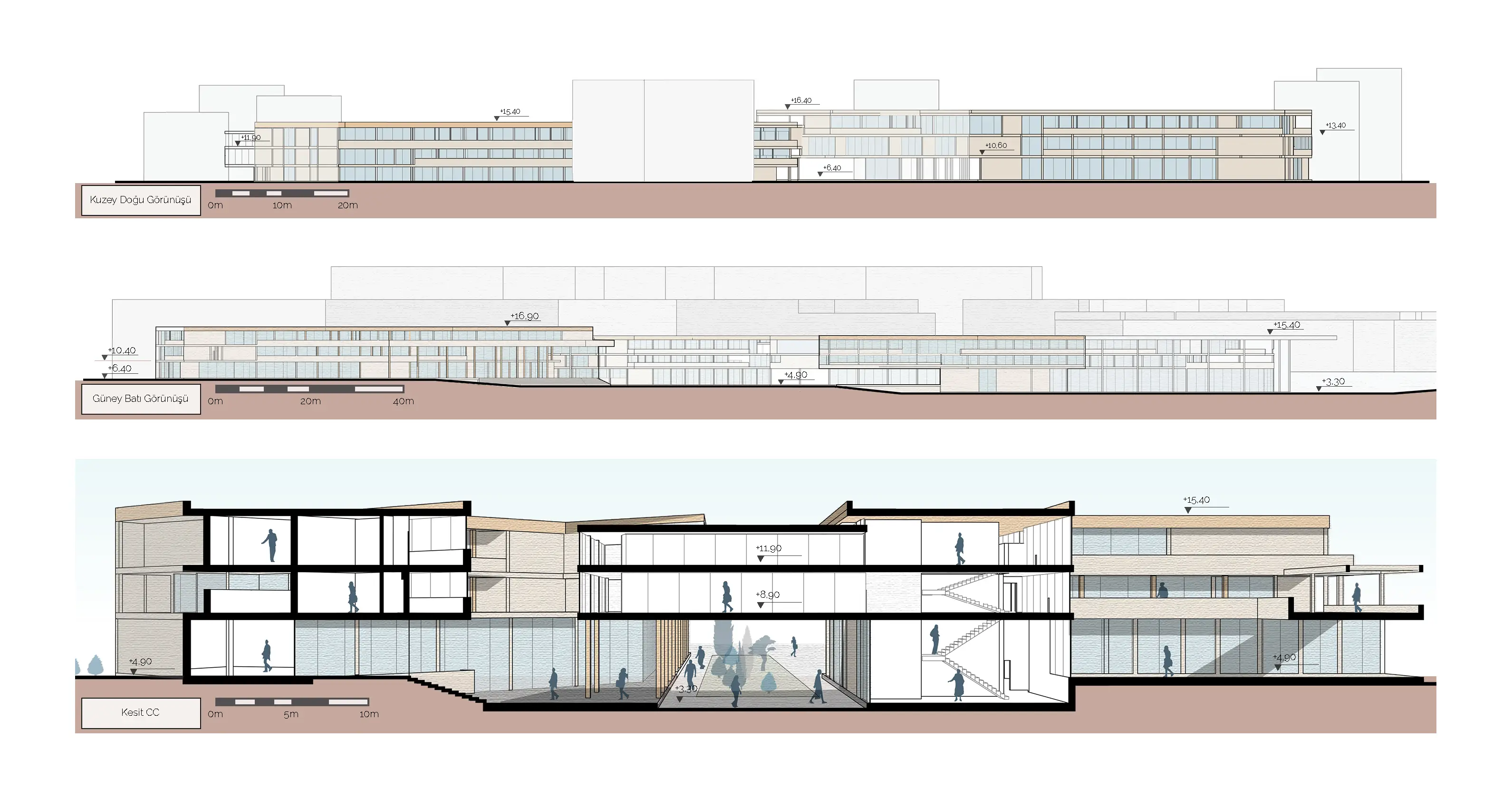 Section and Elevations